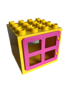 Lego Duplo okno žlutorůžové 4x4